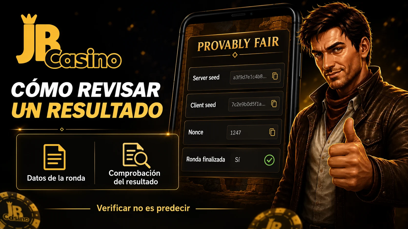 Verificación de una ronda finalizada con Provably Fair